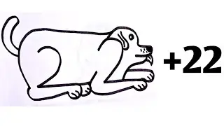 Turn 22 Into a Cute Dog Drawing | Amazing Number Art Trick
