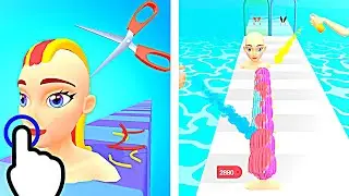 Wig Run - Wig Stack Girl Run - All Levels iOS Android GamePlay
