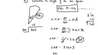 Non calculator length of arc and area of sector