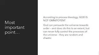 The concept of God in process theology AQA A level Religious Studies