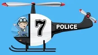 Police Helicopters Teaching Numbers 1 to 10 - Helicopter Number Counting for Kids