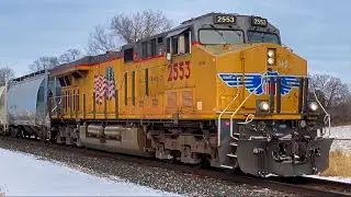 UP 2553 on CP River Subdivision running through abandoned overpass