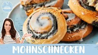 Mohnschnecken Rezept | Hefeschnecken mit Mohnfüllung | Einfach Backen