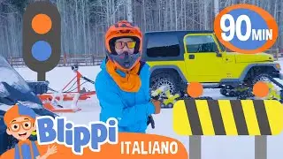 Blippi alla scoperta della motoslitta ❄️ | Blippi | Moonbug Kids - Cartoni Animati