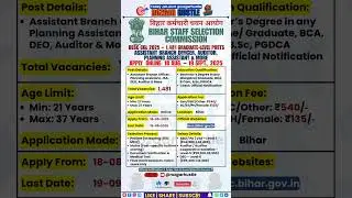 BSSC CGL Recruitment 2025 &ndash; 1,481 Graduate-Level Posts | Apply 18 Aug | #shorts #bssc #cgl #govtjobs