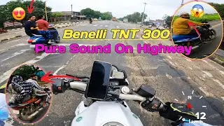 Benelli TNT 300🚀 | Pure Sound 🔊On Highway | Cute Public Reaction || #motovloging #benelli #reaction 