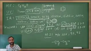 C8H10O / determination of structure by using UV , IR, NMR and mass spectra / BSc & M.Sc.