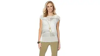 WynneLayers Smoke Print Mixed Media Top