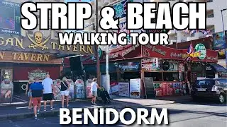 Benidorm: Fancy Dress Preps, Busy Strip, Main Street & Levante Beach! 😲🍻┃Relaxing Walking Tour