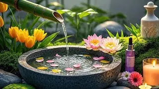 Spa Music Swirls in Piano Melodies 🌸 Flowing Water to Dissolve Stress and Tension