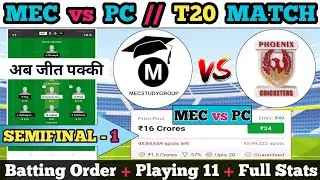 MEC vs PC Dream11 || MEC vs PC Dream11 Prediction || MEC vs PC 37TH Match || MEC vs PC
