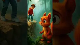 Squirrel Barked Until a Kid Stopped Falling #animation #cartoon