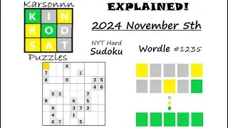 Wordle 1235 & NYT Hard Sudoku - 5th November 2024