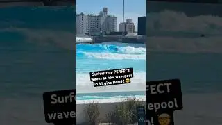 Surfers ride perfect waves at new Wave Pool in VA! 🤯 #surfing #wavepool  #virginiabeach