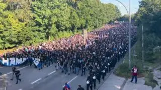 🔥 Hamburger SV Fans Unite for Epic Fanmarsch - Fan walk - Before Derby! 🔥 #hsv #football #bundesliga
