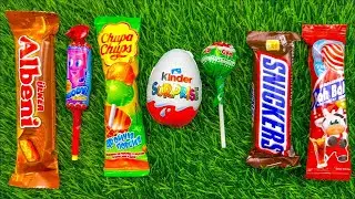 ASMR Most Popular Candys / some lots of colorful rainbow lollipop candy / unpacking chocolate eat