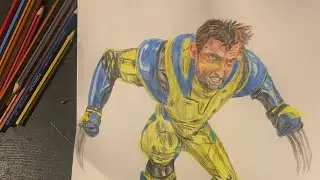 Crazy Wolverine Drawing🔥🔥 (Deadpool and Wolverine) -Timelapse -Colour pencil #art #drawing 