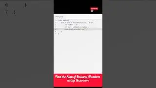 Find the Sum of Natural Numbers using Recursion 