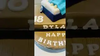 Boy in bed birthday cake from Dees designs