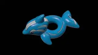 Low Poly Stylized Inflatable Dolphin Pool Float   Stylized PBR Toy