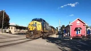 CSX Engine 545 & CSX 3394 Rolling Through Plymouth - Michigan - 5K