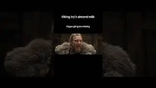 Viking try&rsquo;s almond milk&hellip;.vegan girl goes missing #funny #valhalla #vikings #vegan