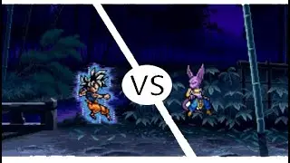 Goku Ultra Instinct Sign VS Beerus (Sprite Animation) -「4K 60FPS」