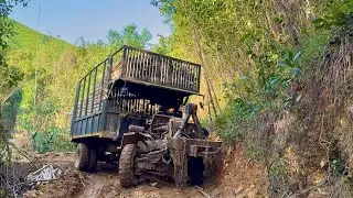 This very sturdy truck is designed to travel on rough roads.
