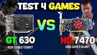 GT 630 1GB vs HD 7470 1GB | Teste 4 Games