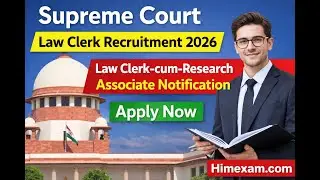 Supreme Court Law Clerk Recruitment 2026 | Law Clerk-cum-Research Associate Notification | Apply Now