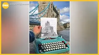 How many clicks? Man uses typewriter to make art