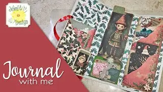 Varies pockets for journal cards - Christmas folk - file folder tri-fold folio #craftwithme