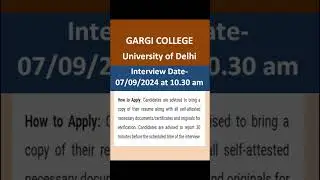 Assistant Professor Vacancy 2024#Guest Faculty Vacancy#Gargi College#History Dept#academicjobs2024