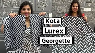3 Types Fabrics in Single Design || Kota,Georgette,Lurex Georgette Fabric Collection 