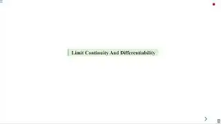 Limit Continuity Differentiability Part 2 #swayamprabha