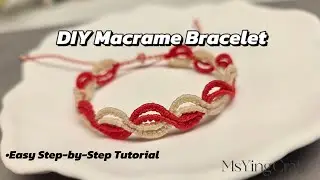 Red & White Lover&rsquo;s Knot Bracelet 26003 Handmade Macrame Tutorial