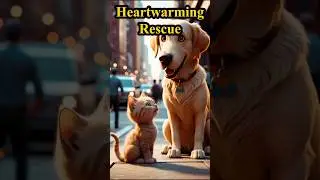 Lost Kitten Finds a Heroic Friend in the City #shorts #ytshorts