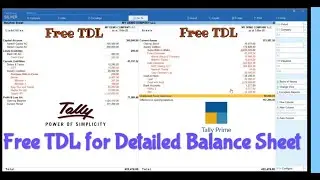 Free Tally TDL for Detailed Balance Sheet TDL for Tally Prime and Tally.ERP9 | New Tally Prime