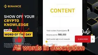 New Crypto WODL- Theme SocialFi-Binance Word Of The Day Answers #cryptowodl #crypto #wotd #btc #eth