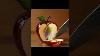 Satisfying apple slice in slow motion 🍎✨ #youtubeshorts #sliceapple