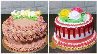 most satisfying cake compilation | beautiful red and white colour combination cake decoration