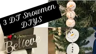 Snowmen Dollar Tree DIYS/ Rustic snowman DIYS/ Collaboration W/ The Crafty Quinn