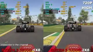 F1 2015 RYZEN 3 3200G 1x8 SINGLE CHANNEL VS 2X8 DUAL CHANNEL