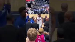 Joel Embiid & Sixers Entire Bench Trolling Washington Wizards Fan who was heckling after OT Win