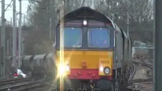 Direct Rail Services 66415 passes through Carlisle 16-02-12