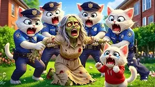 🧟 Zombie Granny Attack! Scared Kitten & Emergency Police Raid | AI Cat Story