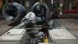 Steel rod tagging robotic solution - High efficiency wire rod bundle tagging #steelplant #wirerod