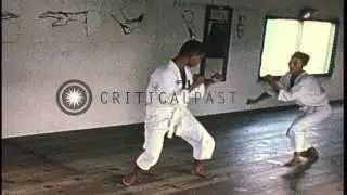 Vietnamese Special Forces trainees learn Tae Kwon Do under the supervision of Kor...HD Stock Footage