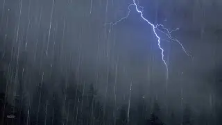 Heavy Rain and Thunder Foggy Mountains | Help Study, Meditation, PTSD, Insomnia