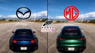 Forza Horizon 5 | Mazda MX-5 Miata RF 2022 vs. MG MG7 2022 Performance and Sound Comparison